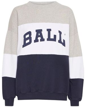 Ball Hoodies & Sweatvesten ,Veelkleurig ,Katoen Sportieve Sweatshirt Met Slimme Borduursels - Blauw