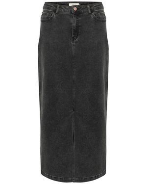 Cream Gonna in denim lavato nero con spacco