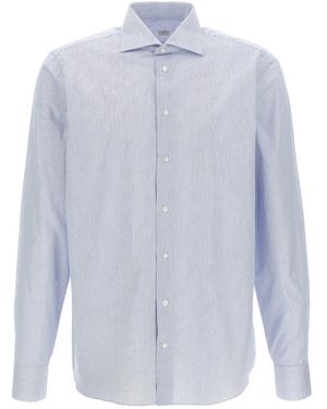 Borriello All Over Striped Cotton Shirt - Blauw
