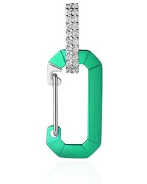 Eera Accessoires ,Groen ,Leer Enkele Oorbel Chiara Klein - Blauw