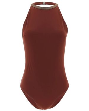Brunello Cucinelli Precious Collar Badpak - Rood