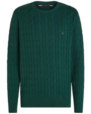 Tommy Hilfiger Klassischer rundhals-strickpullover - Grün