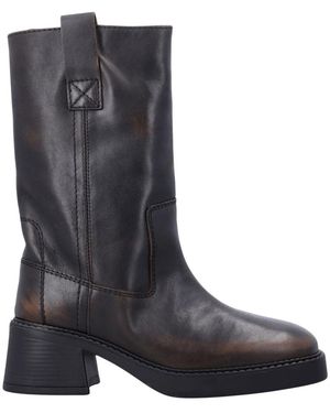 Miista Schoenen ,Bruin ,Leer Inaya Enkellaars - Zwart