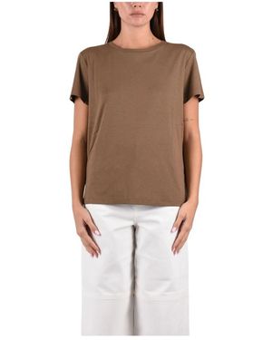 Max Mara Tops ,Bruin ,Katoen Segale T-Shirt