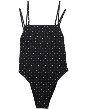 Tom Ford Badpak Met Polkadot-Print En Dubbele Bandjes - Zwart