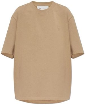 Ami Paris Logo T-Shirt - Naturel