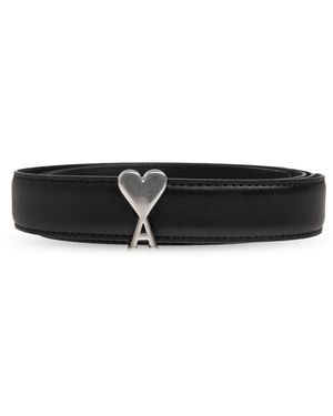 Ami Paris Accessoires ,Zwart ,Leer Paris Paris Riem
