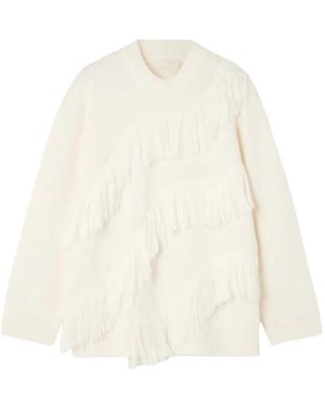 Ulla Johnson Ina Oversize Pullover Mit Fransen - Weiß