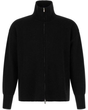 Ma'ry'ya Truien & Vesten ,Zwart ,Wol Half Zip Sweater