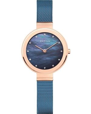 Bering Orologio da donna classic 28 mm bracciale milanese 10128-368 - Blu