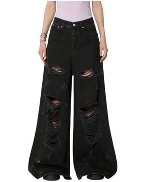 Vetements Wide Jeans - Schwarz