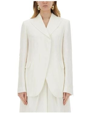 Sportmax Jassen ,Wit ,Linnen Linnen Blend Blazer
