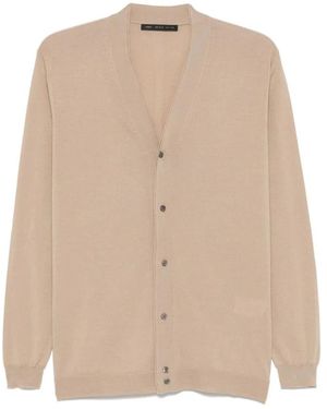 Low Brand Merinowolle v-ausschnitt cardigan pullover - Natur