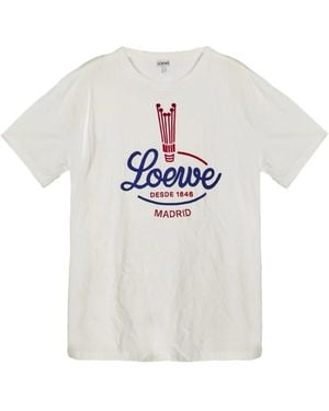 Loewe Tops ,Wit ,Katoen Madrid Cotton T-Shirt