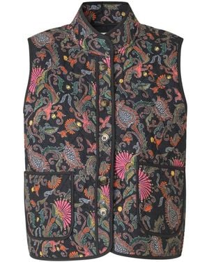 Lolly's Laundry Gewatteerde Bloemenprint Vest - Grijs