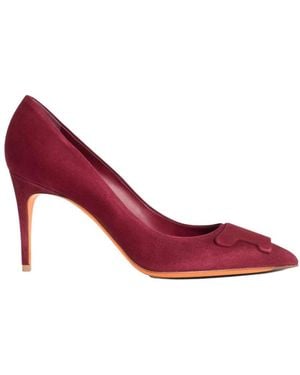 Santoni Schoenen ,Rood ,Leer Sibille Pump