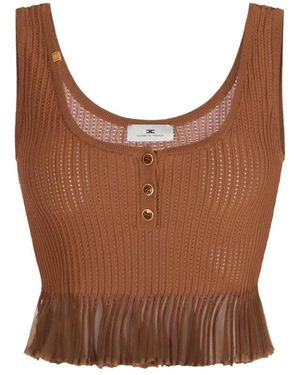 Elisabetta Franchi Sleeveless Tops - Brown