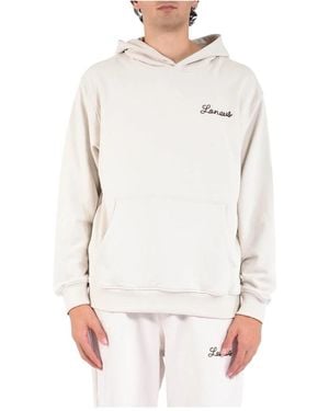 Laneus Hoodies & Sweatvesten ,Katoen Katoenen Hoodie Met Cornely-Borduursel - Wit