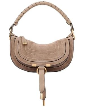 Chloé Mini Marcie Wildleder Umhängetasche - Braun