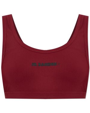 Jil Sander Tops ,Rood ,Lingerie Top Met Logo