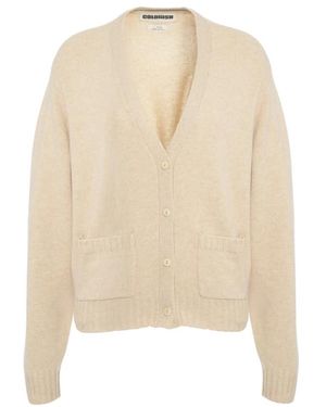 Crush Beiger Strick V-Ausschnitt Cardigan Aw25 - Natur