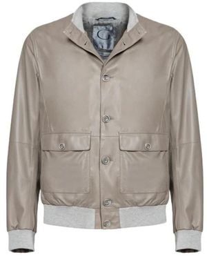 Gimo's Leder Polo Jacke - Grau