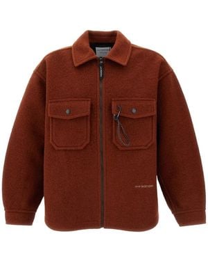 and wander Wool Shaggy Long Jacket - Bruin