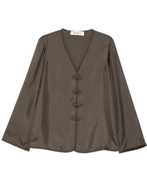 Rohe Overhemden ,Bruin ,Pankou-Sluiting Zijden Blouse
