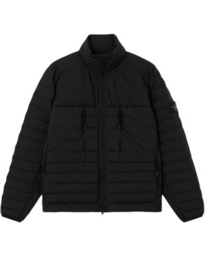 Stone Island Jassen ,Zwart ,Leer Seamless Tunnel Down Jacket
