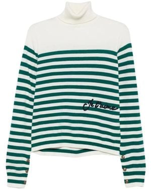 Liu Jo Truien & Vesten ,Veelkleurig ,Turtleneck Trui - Groen