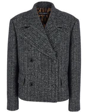 Dolce & Gabbana Double-Breasted Coats - Gris