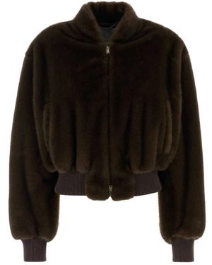 Stella McCartney Plüsch Nerz Bomberjacke - Schwarz