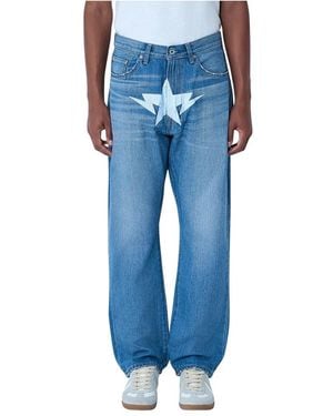 A Bathing Ape Wide Jeans - Azul
