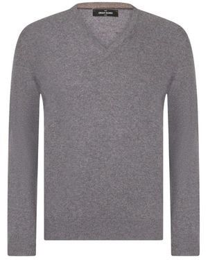Gran Sasso V-Neck Knitwear - Gris