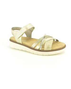 Remonte Schoenen ,Geel ,Combi Velcro Wedge - Metallic