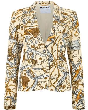 Moschino Jassen ,Veelkleurig ,Slim Elegante Jas - Naturel