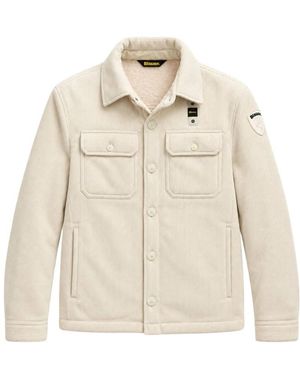 Blauer Eugene Gerippte 4-Taschen-Jacke - Natur