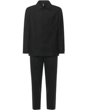 Santaniello Single Breasted Suits - Black
