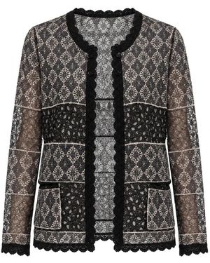 Dolce & Gabbana Truien & Vesten ,Grijs ,Gebreide Ingezette Cardigan - Zwart