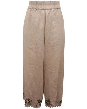 EMMA & GAIA Straight Trousers - Brown