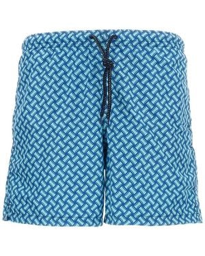 Drumohr Badeshorts Mit Muster - Blau