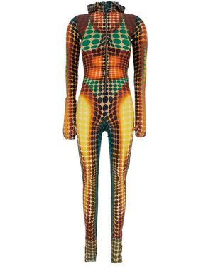 Jean Paul Gaultier Geprinte Jumpsuit Met Capuchon - Geel