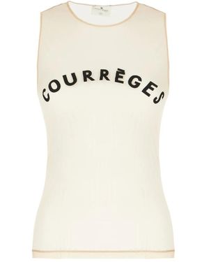 Courreges Tops ,Tule Illusion Tulle Top - Wit