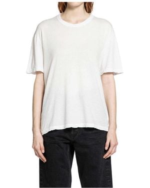 James Perse Weiße Baumwoll-Jersey Oversized Crew Neck