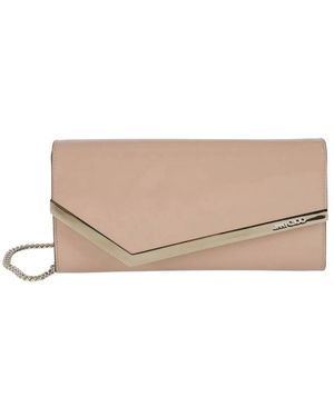 Jimmy Choo Tassen ,Roze ,Leer Emmie Clutch - Naturel
