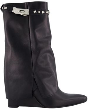 Gibaldi Studded Leather Wedge Boot - Schwarz