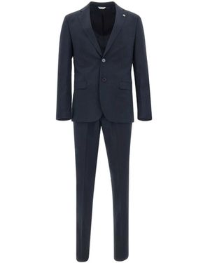 Manuel Ritz Single Breasted Suits - Blue