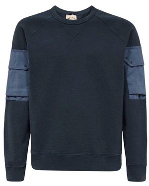 C.P. Company Baumwoll-sweatshirt mit rippbündchen - Blau