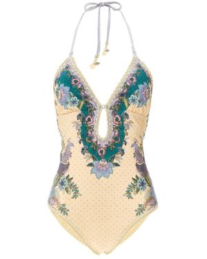 Zimmermann Badmode ,Veelkleurig ,Indra Badpak Uit Één Stuk - Blauw