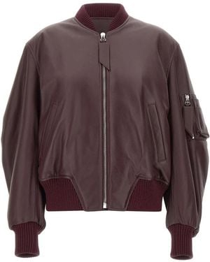 The Attico Leren Bomberjack - Bruin